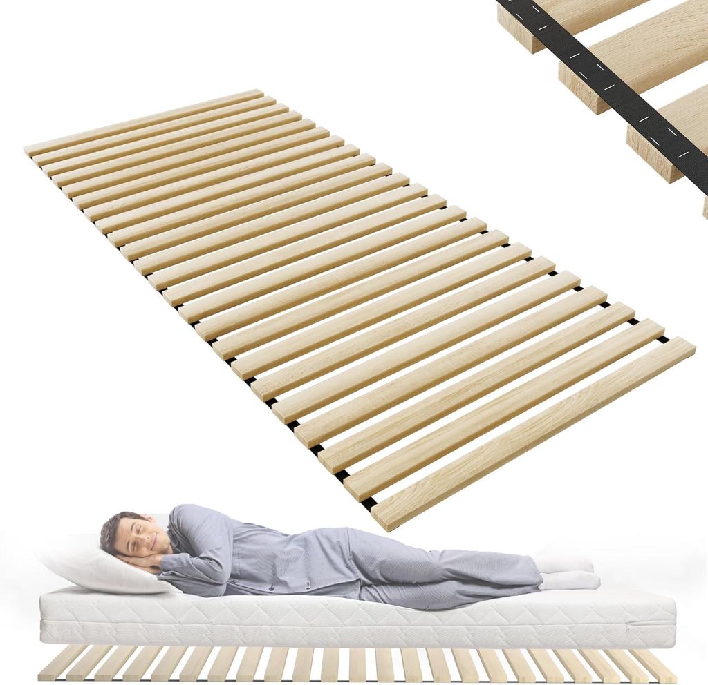 Lattenrost Rollrost Rolllattenrost aus Fichtenholz 90x200cm Produktbild 