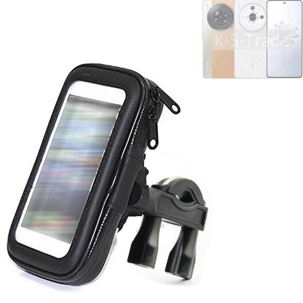K-S-Trade Fahrrad-Halterung kompatibel mit Nubia Z50S PRO Handy-Halterung Halter Lenkstange Fahrradhalterung Motorrad Bike Mount Wasserabweisend