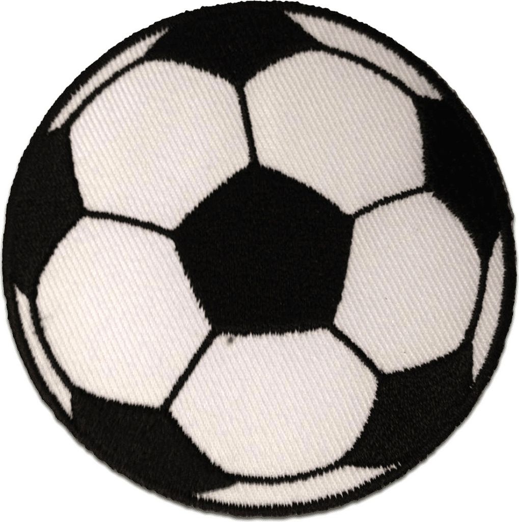 Fußball - Aufnäher, Bügelbild, Aufbügler, Applikationen, Patches, Flicken, Zum Aufbügeln, Größe: Ø 5,5 cm