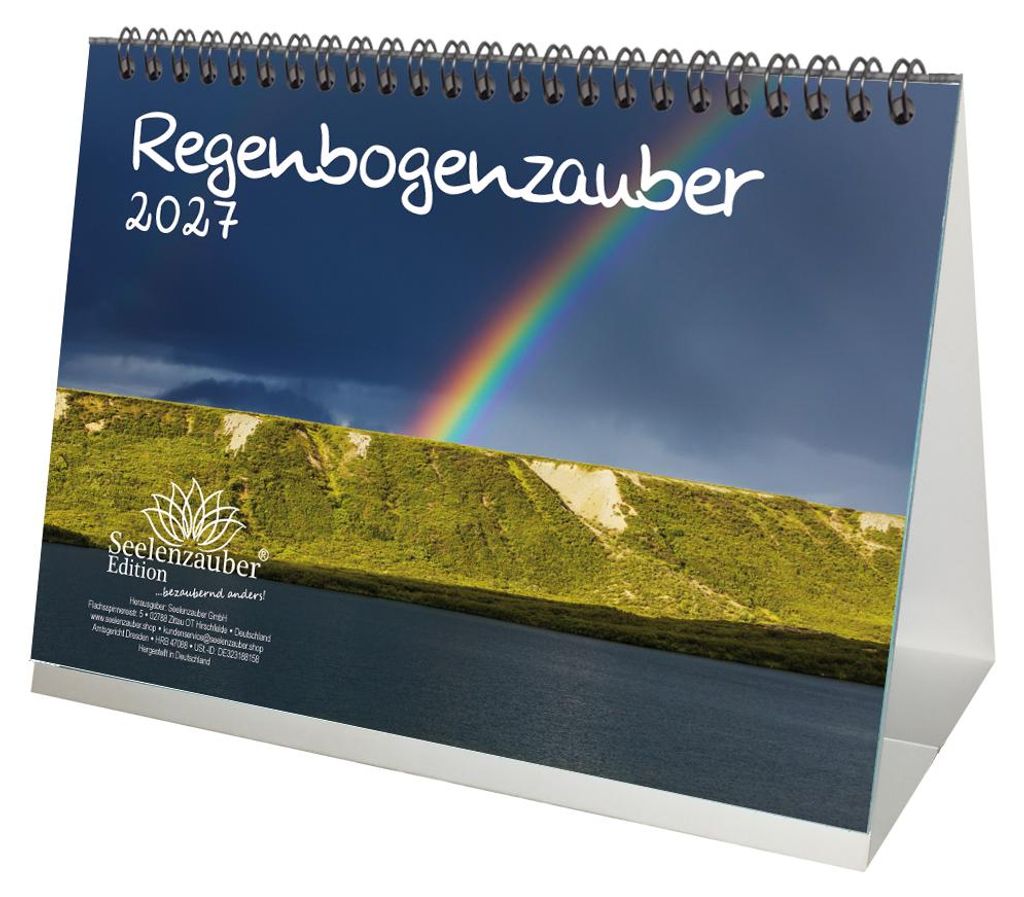 Regenbogenzauber DIN A5 Tischkalender für 2027 Regenbogen Regenbögen Natur - Seelenzauber