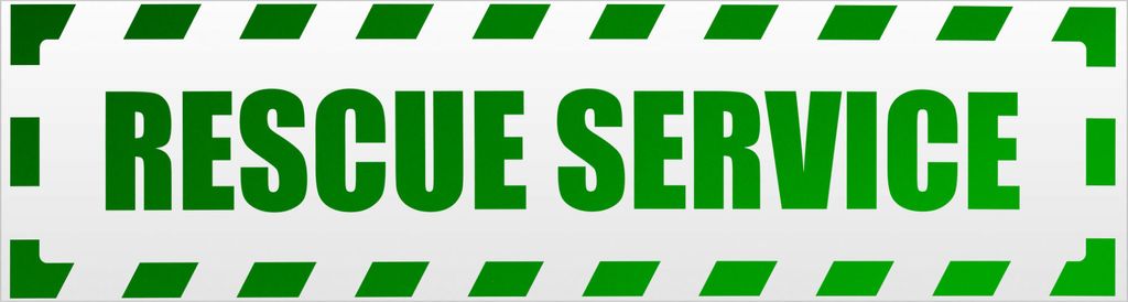 Kiwistar Rescue Service gestreift Magnetschild Schild magnetisch - 30cm Grün - reflektierend - Magnetfolie für Auto PKW Kfz