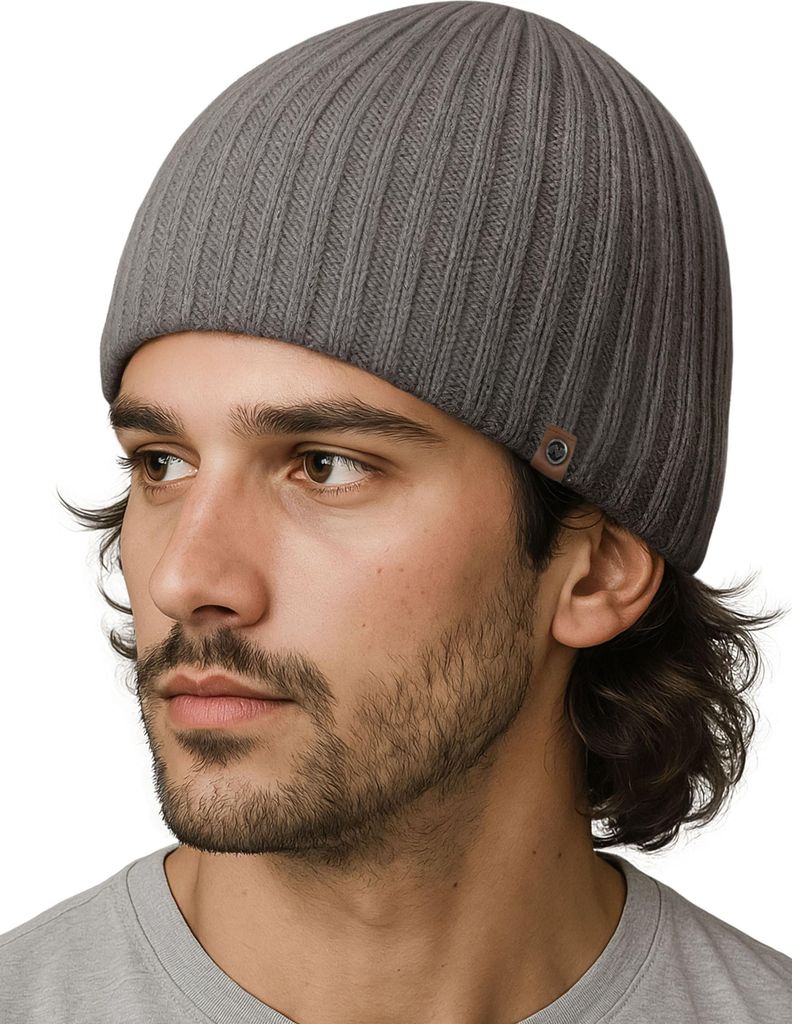 Herren Strickmütze Rippstrick Outdoor Wintermütze ungefüttert Beanie für Männer Neverless