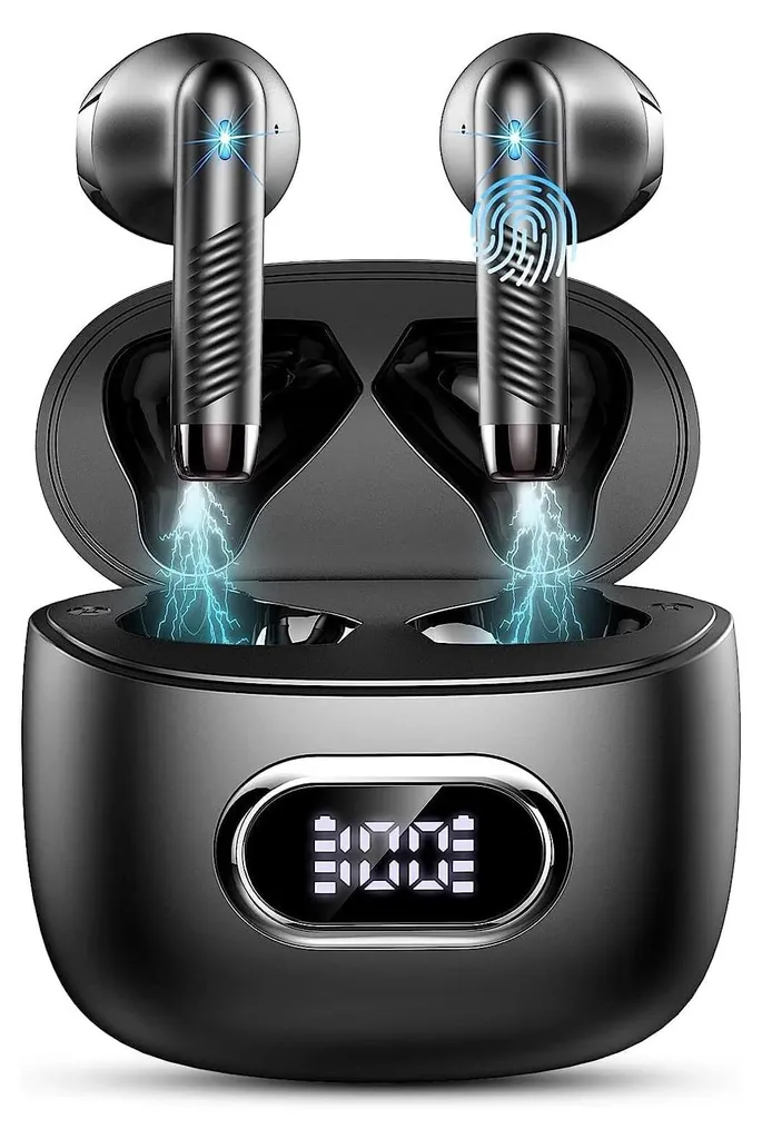 Auricolari Wireless Bluetooth 5.3 IP7 Impermeabili - 42H Playtime LED