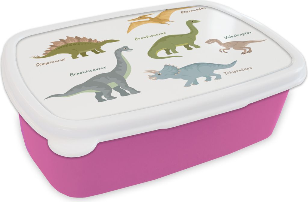 KitchenYeah Lunchbox Brotzeit Brotdose 17x11 cm Dinosaurier - Jura - Kinderzimmer Kinder Brotzeitdose - Lunchpaket - Brotkasten - Sandwich Box