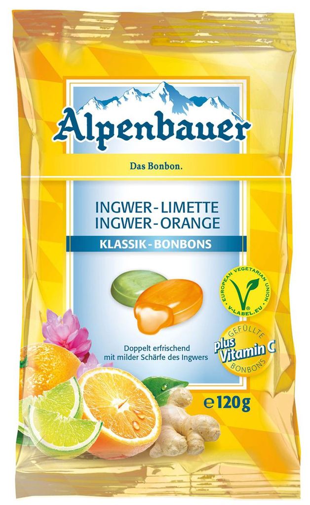 Alpenbauer Classic Zázvorové bonbony se zázvorem a limetkou Obrázek produktu 