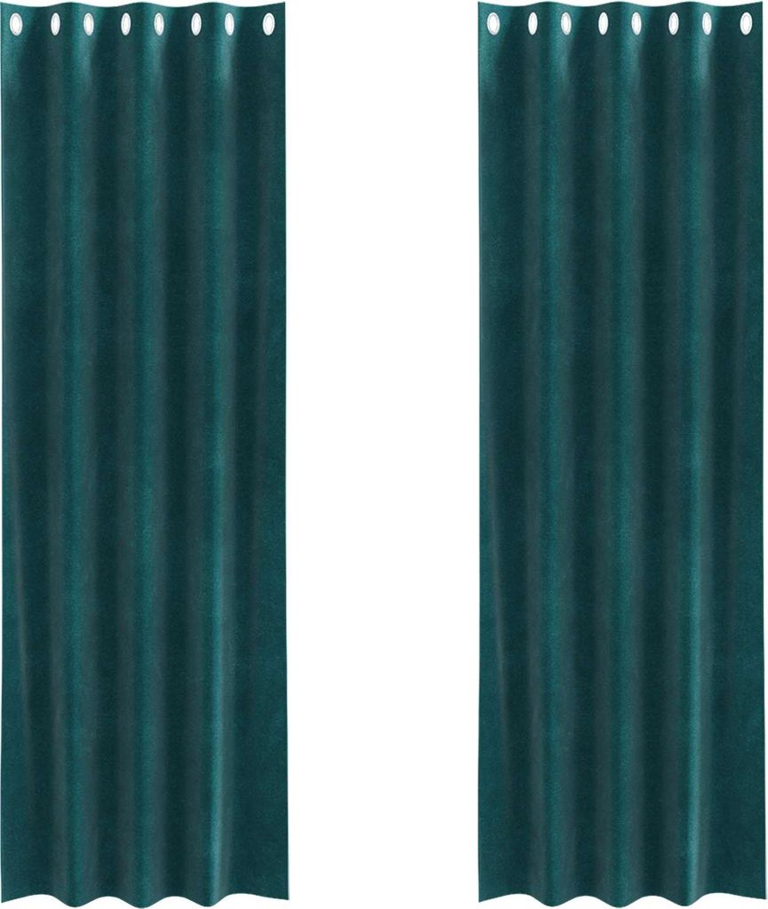 vidaXL Zatemňovacie záclony, 2 kusy, tmavozelená, 140 x 245 Obrázok produktu 