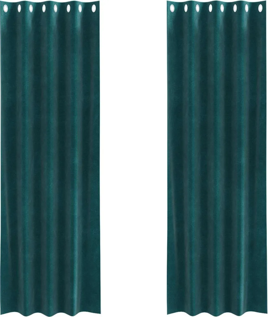Set 2 Tende Velluto Verde Scuro 140x245 cm vidaXL | Design Oscurante