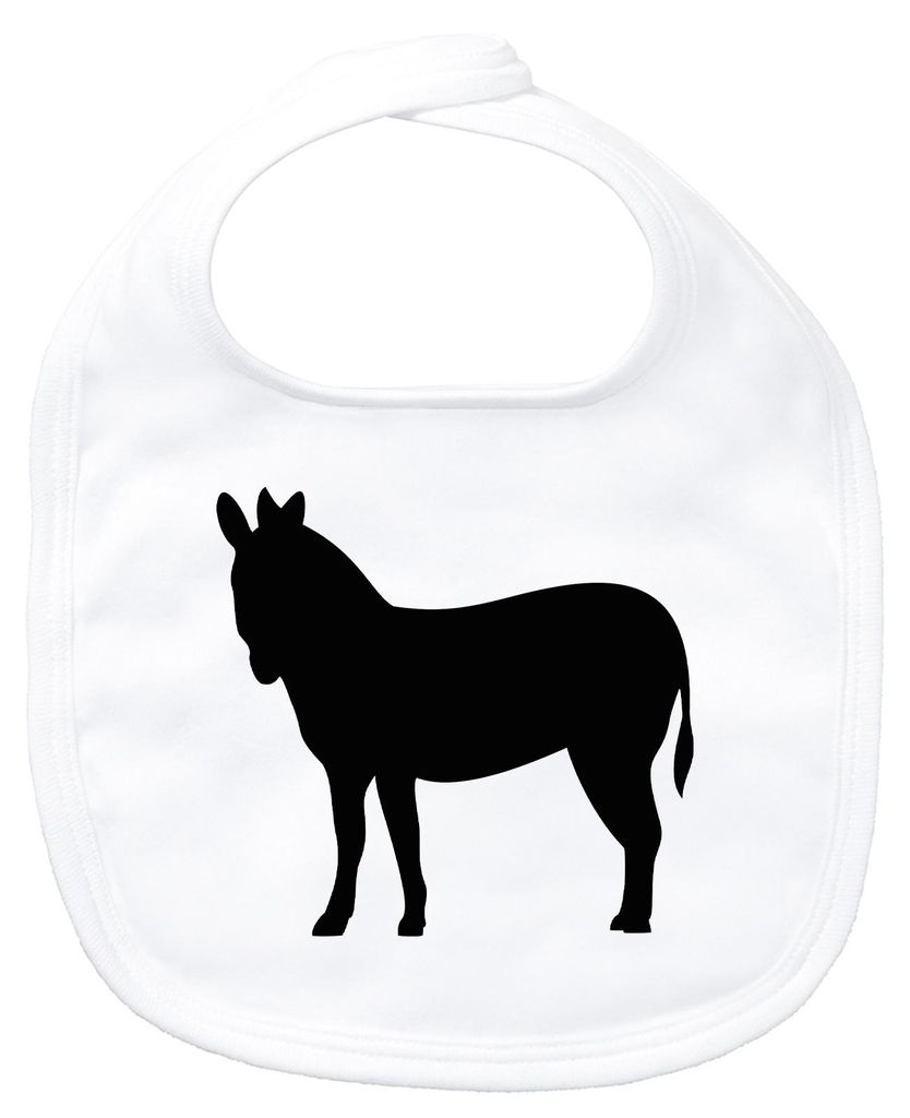 Huuraa Baby Lätzchen Esel Silhouette White Klettverschluss Baumwolle Latz Geschenkidee