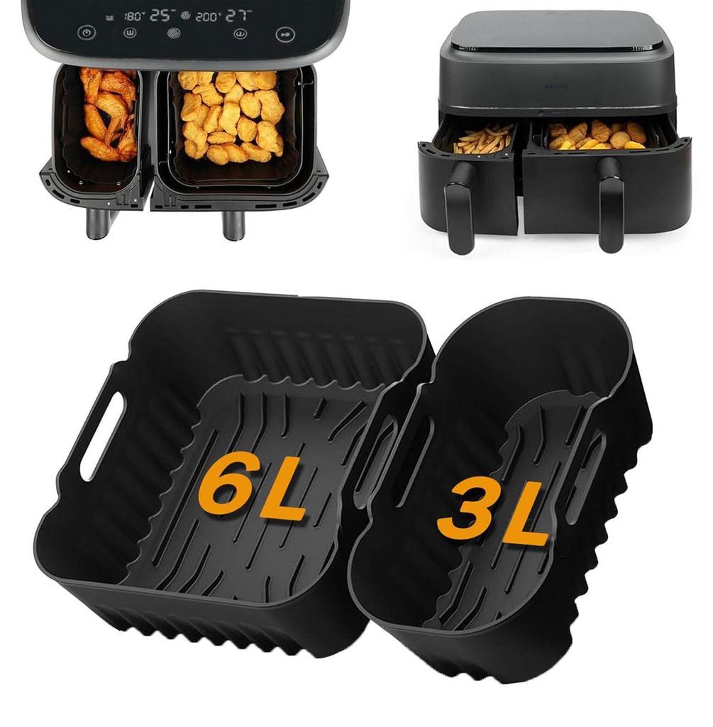 2er-Set Silikonformen für Philips Airfryer 3000/5000 9L