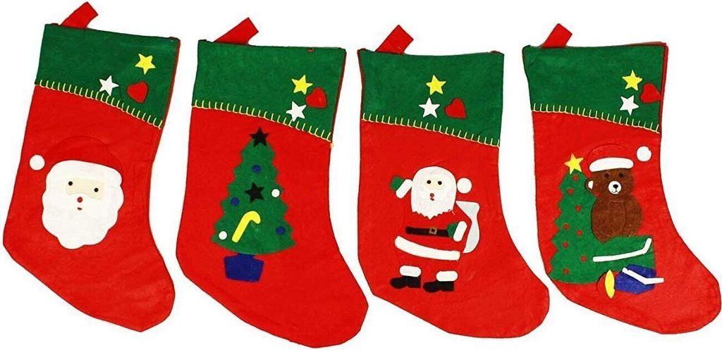 HAAC 4er Nikolaus Stiefel Weihnachtsstrumpf Weihnachtsmann Weihnachtsbaum 41 cm