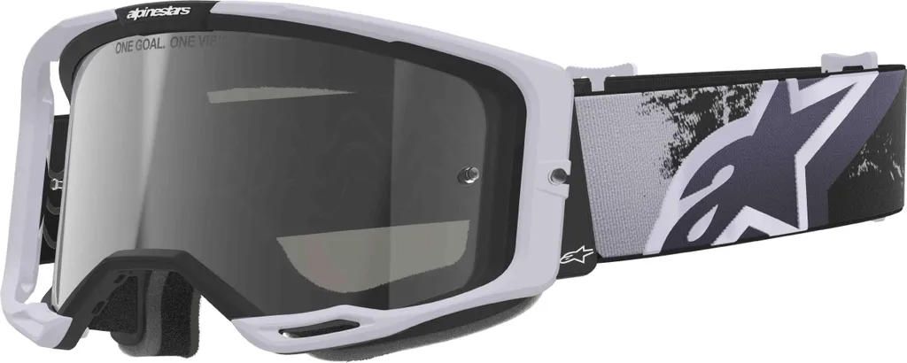 Masque Alpinestars Vision 8 Lahnd 2026 Blanc Noir avec Écran Miroir Argent