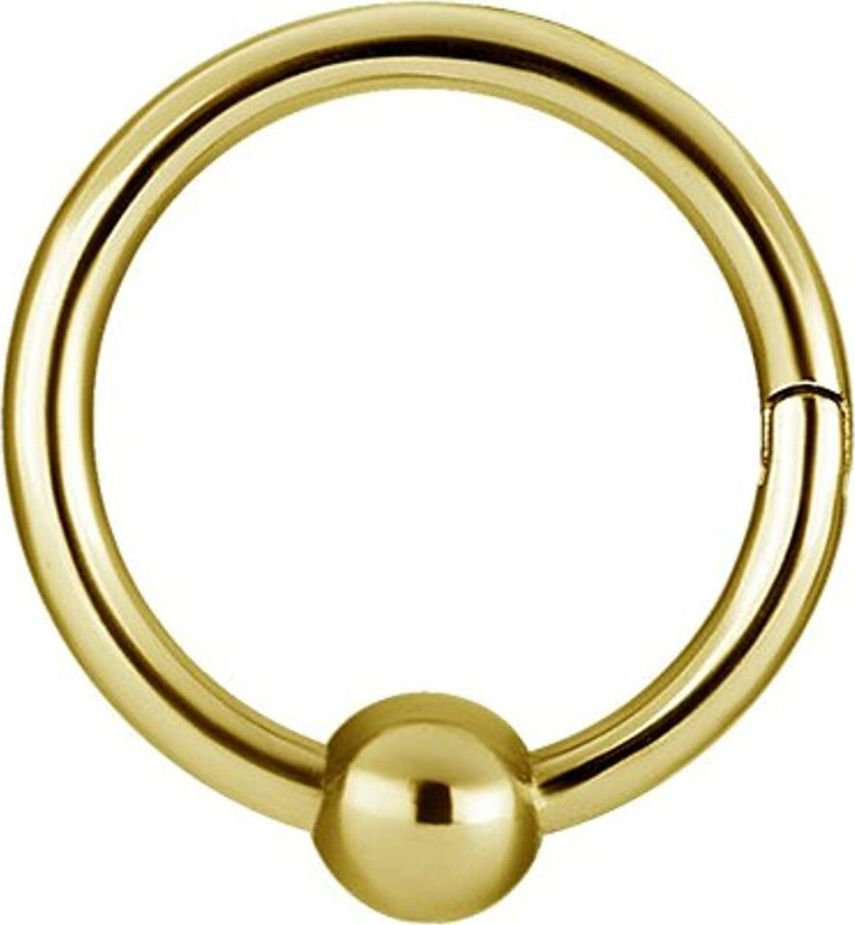 Karisma Gold Edelstahl 316L Hinged Ball Closure Ring Segment Ring Ohrring Nase 3mm Kugel 1,2mm - 1,2x8mm