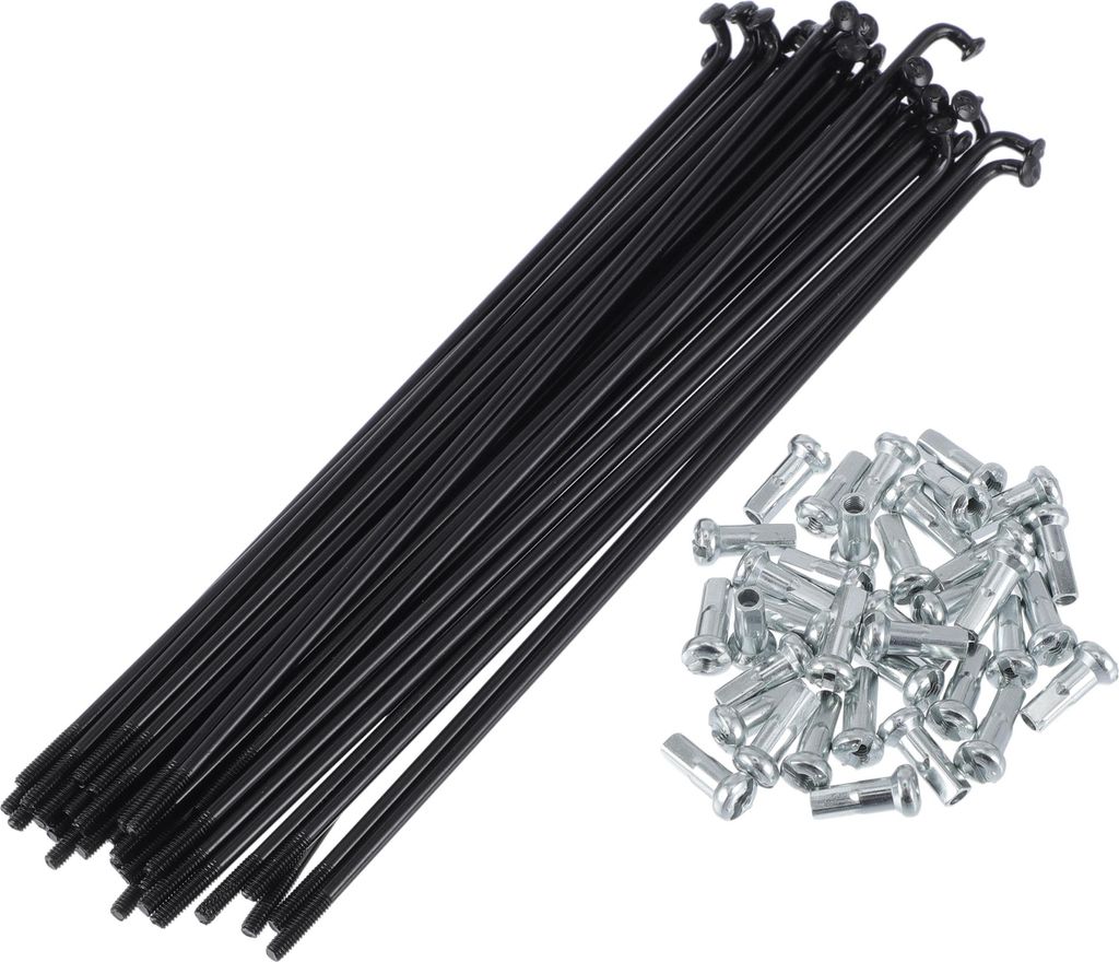 1 Satz Universal-Fahrradspeichen 13G 143mm Länge Fahrradrad-Speichen-Nippel Schwarz 45 Stahl