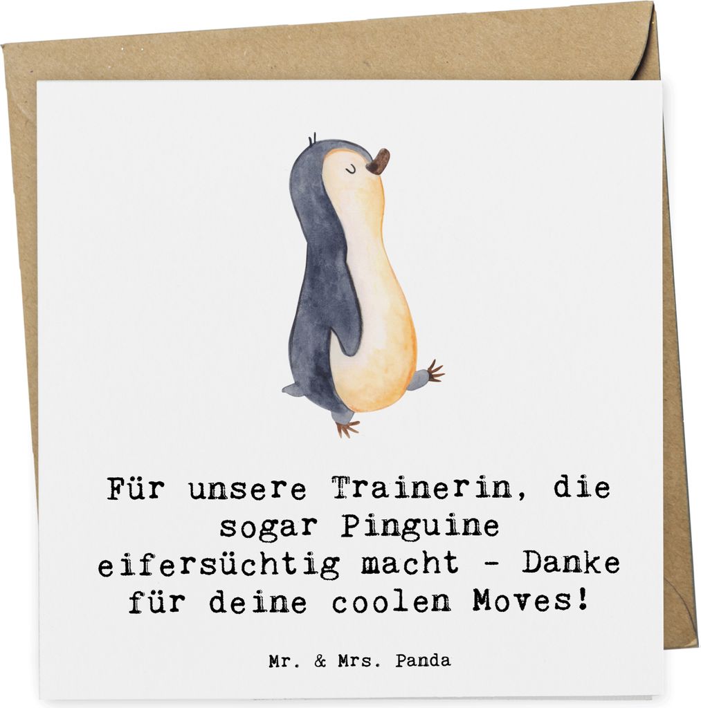 Mr. & Mrs. Panda Grußkarte Eiskunstlauf Trainerin - Weiß - Geschenk, Sportarten, Jubiläum, mentale Stärke, Sportart, faltkarte, Danksagung, Kla...