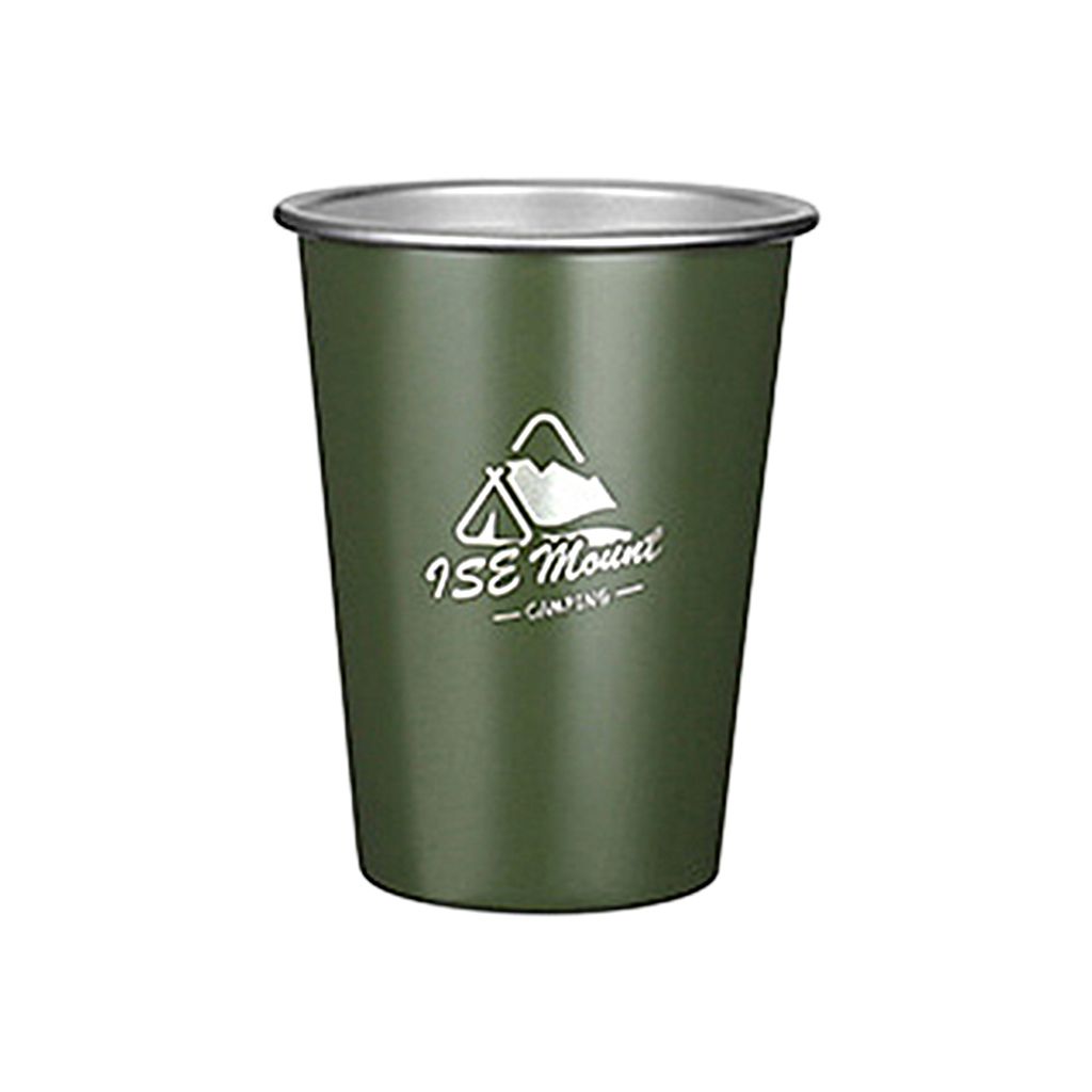 350 ml Kaffeetasse, hitzebeständig, großes Fassungsvermögen, Farbbehandlung, Edelstahl, Camping, Milch, Bierbecher, Outdoor-Zubehör, Armeegrün A