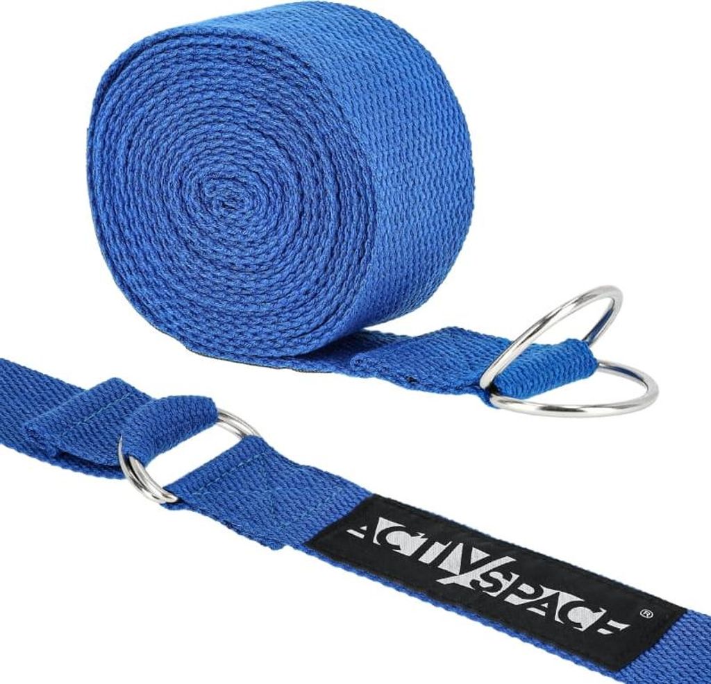 Strapazierfähiger Yogagurt 300 x 3,8 cm - blau