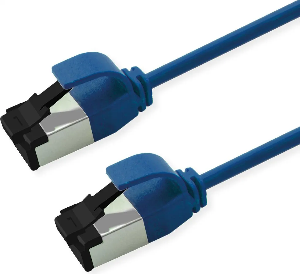Cavo patch ROLINE S/FTP (PiMF) Cat.8 (Classe I), Slim, LSOH, PoE, blu, 0,3 m