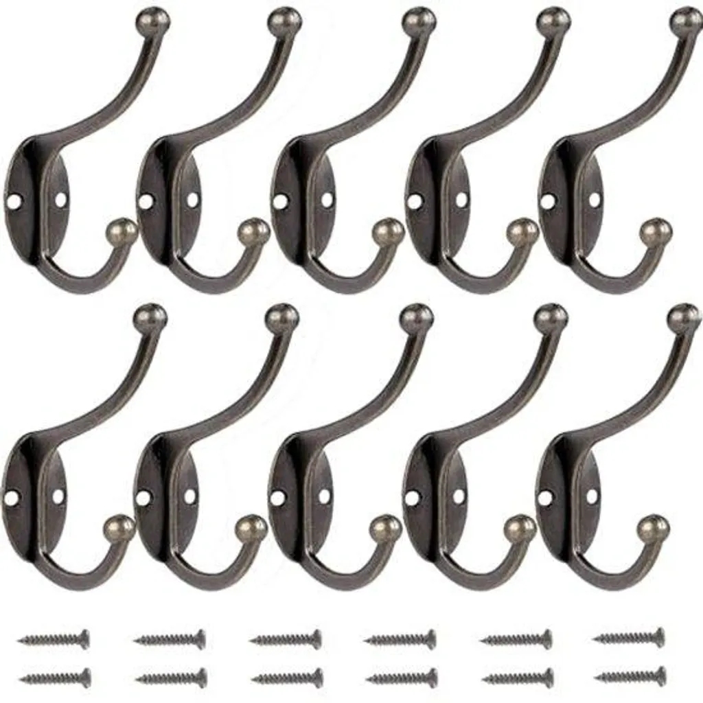Bosdontek Lot de 10 Crochets Muraux en Alliage Massif Style Antique Cuivre