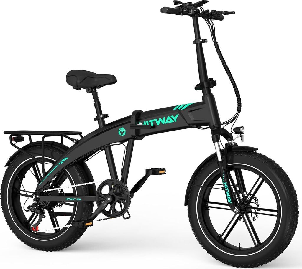 HITWAY E Bike 20 * 4.0" Elektrofahrrad, 48V,499Wh Akku E Bike bis zu 50-100KM, 250W Motor Fat Tire Pedelec, Faltbare Elektrofahrräder mit 7-Gang