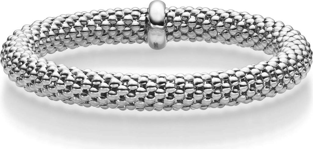 Lotus-Armband Armreif elastisch 8,5mm aus 750 Gold Weißgold stretch flexibel