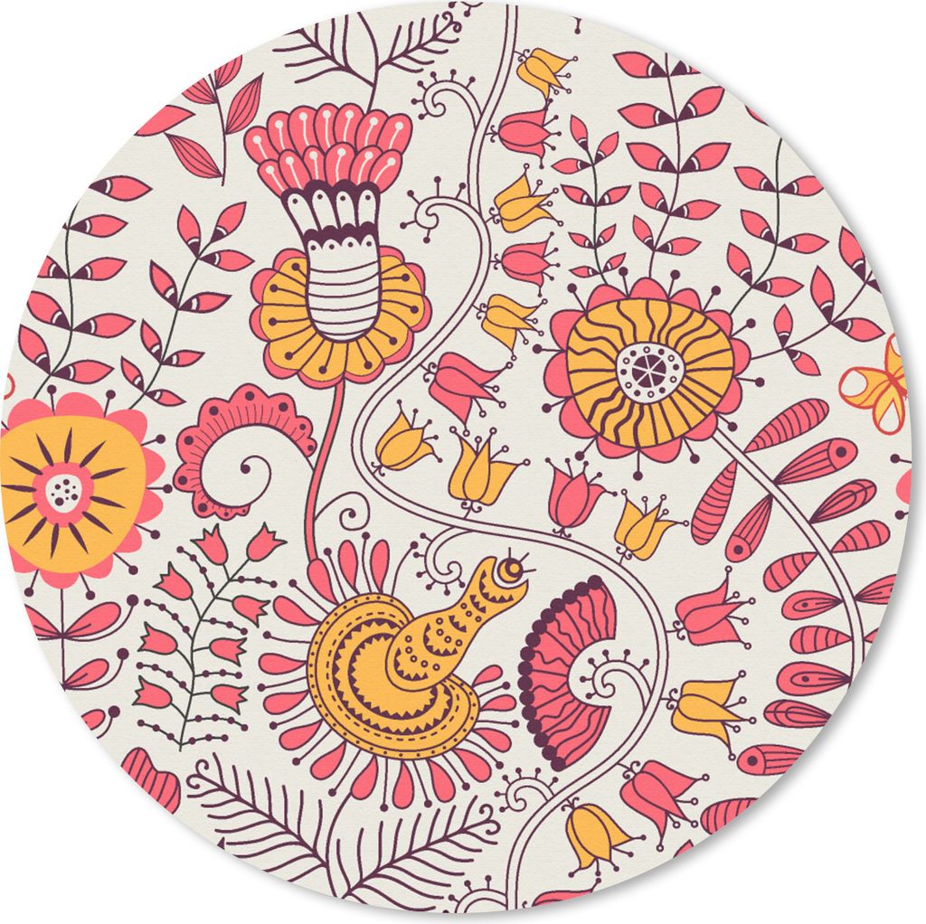 MuchoWow Mauspad Mousepad Blumen - Design - Rosa - Orange 30x30 cm - Mousepads - Maus Mat - Pad - Mausunterlage - Tischunterlage - Schreibtischma...