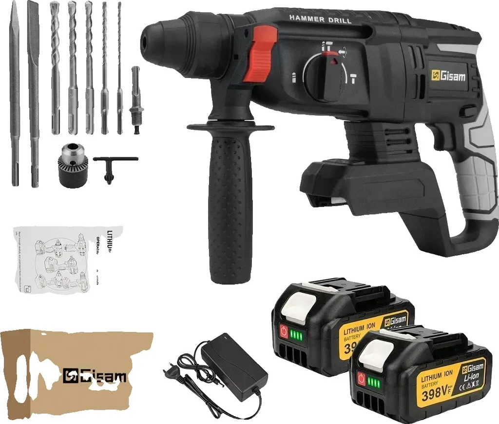Marteau perforateur sans fil 26mm avec moteur Brushless et 2 batteries