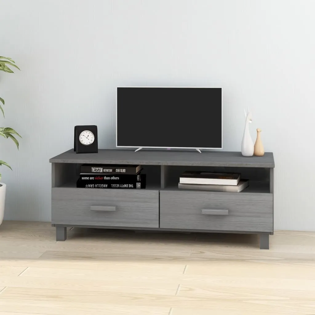Porta TV Moderno HAMAR Grigio Antracite in Pino Massiccio 106cm