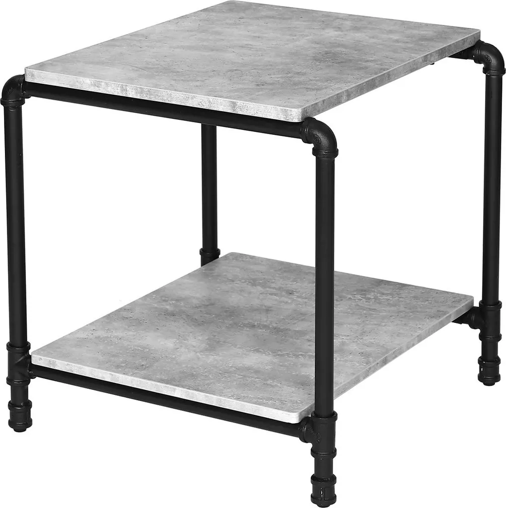 Table d'appoint au look industriel en béton gris anthracite - Loft 45