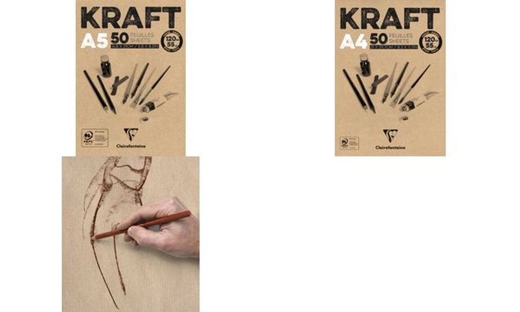 Clairefontaine Block A3 Kraftpapier braun 120g 50Bl