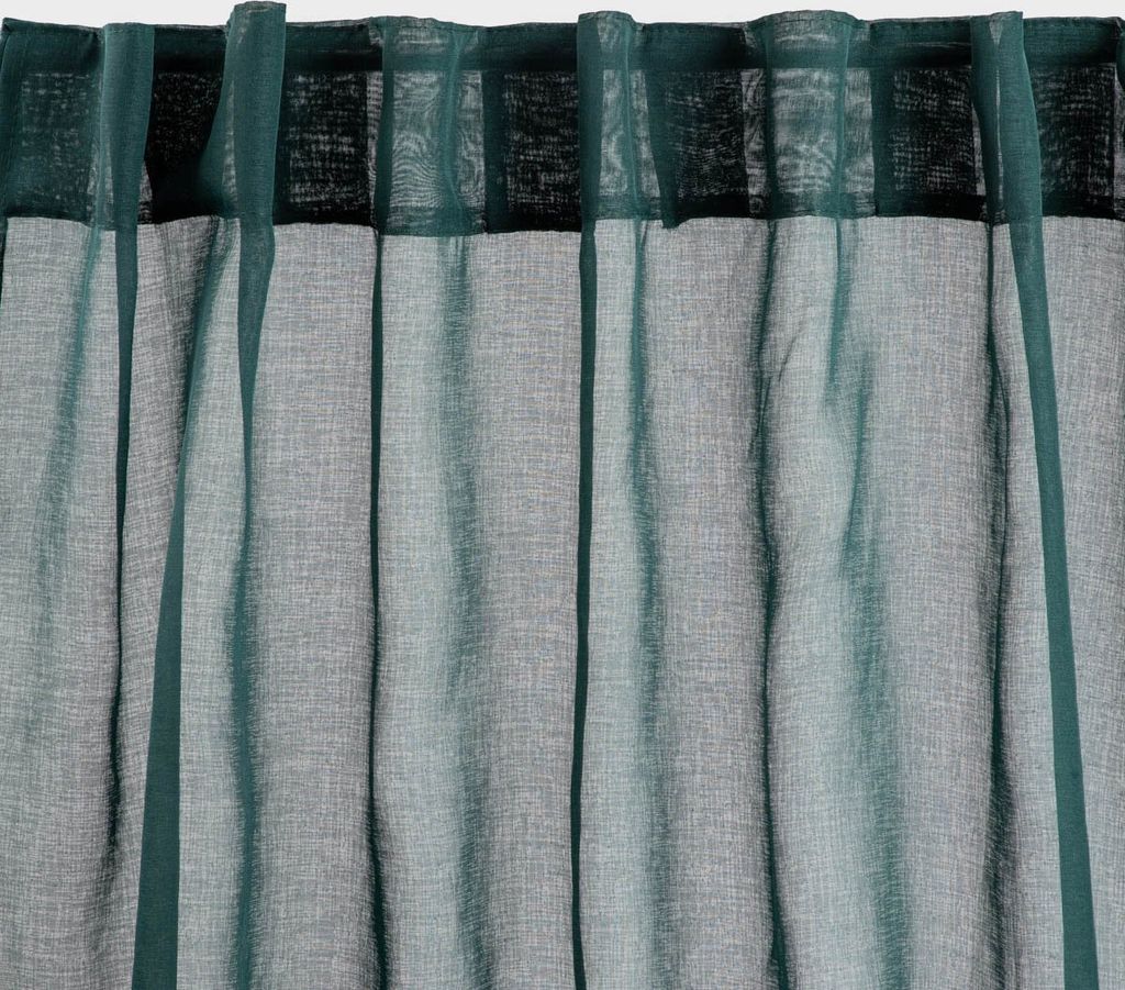 HOMLA ADI grüner Vorhang mit Pompons 140x250 cm Produktbild 