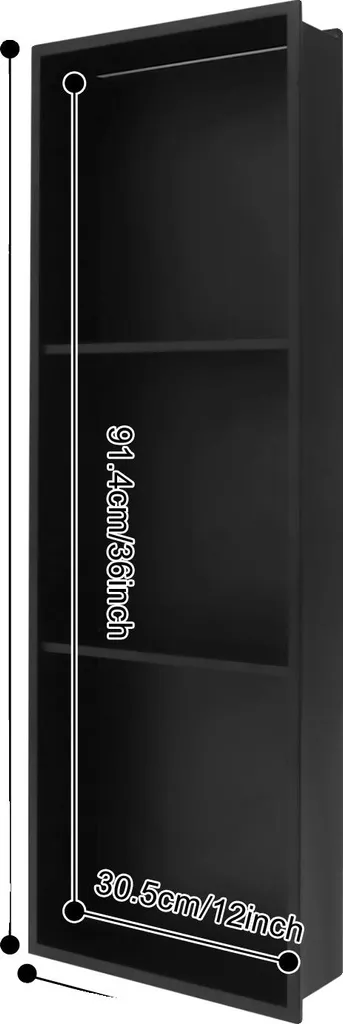 Niche Murale 12x36'' en Acier Inoxydable avec Éclairage LED Intégré