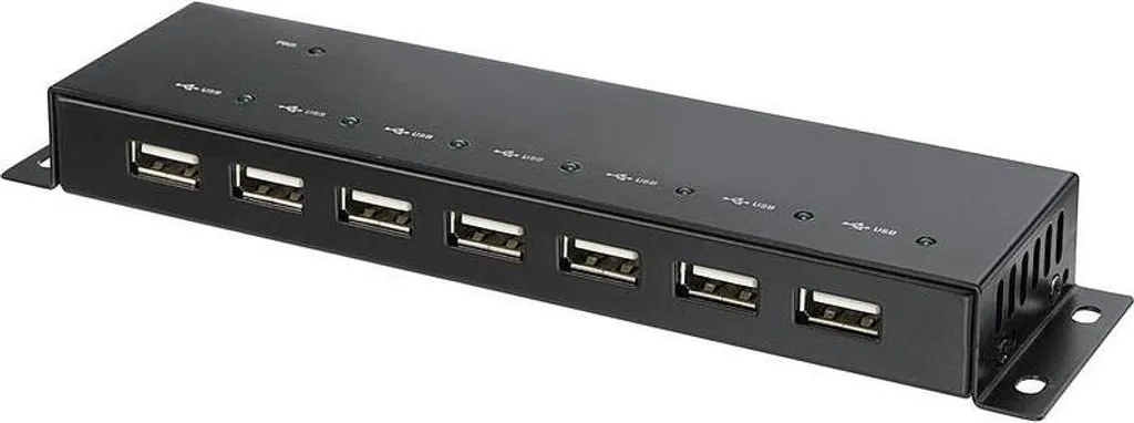 Hub USB 7 Ports Multiprise Informatique en Boîtier Métallique Robuste