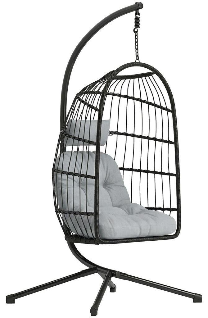 Outsunny Hängesessel mit Gestell faltbar Polyrattan Produktbild 