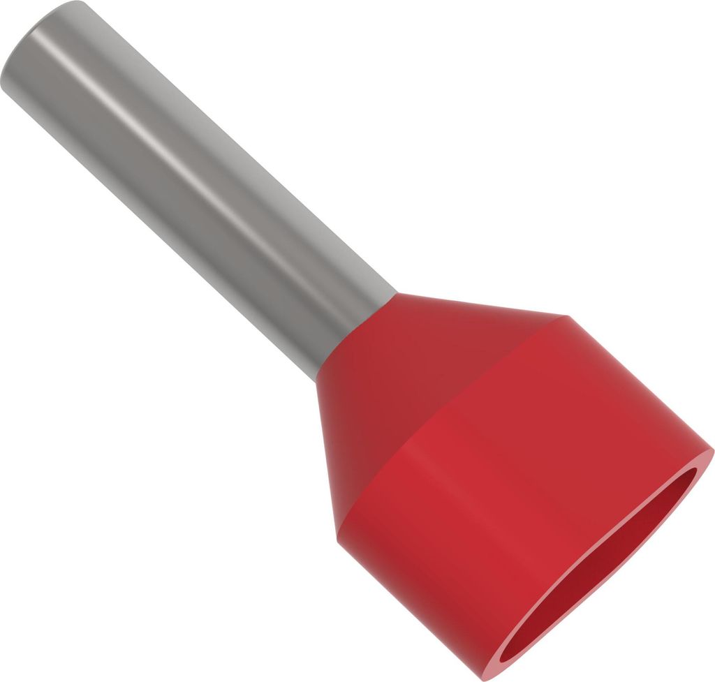50 AUPROTEC Twin Aderendhülsen 1,0 mm² isoliert rot Kabel Doppelhülsen