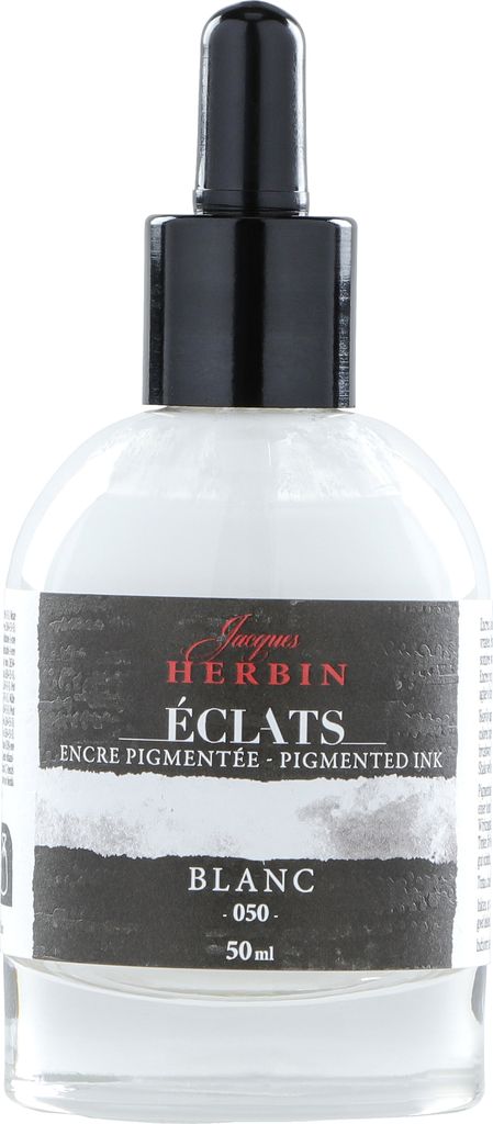 Jacques Herbin 4x Aquarelltine Éclats, Flakon 50ml - Weiß 16050T