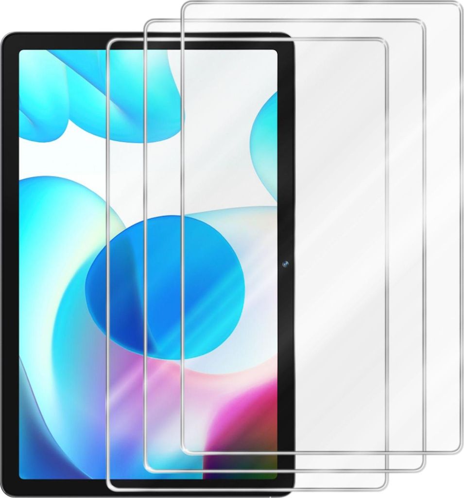 Cadorabo 3x Schutzfolie für Realme Pad in KRISTALL KLAR Gehärtetes Tempered Display-Schutzglas Panzerfolie