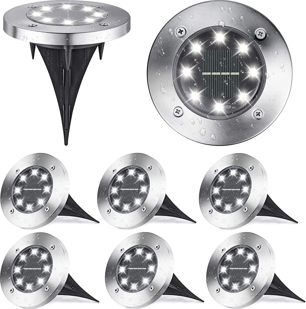 Forever 8 x LED Solarlampe Bodeneinbaustrahler Solar Produktbild 1