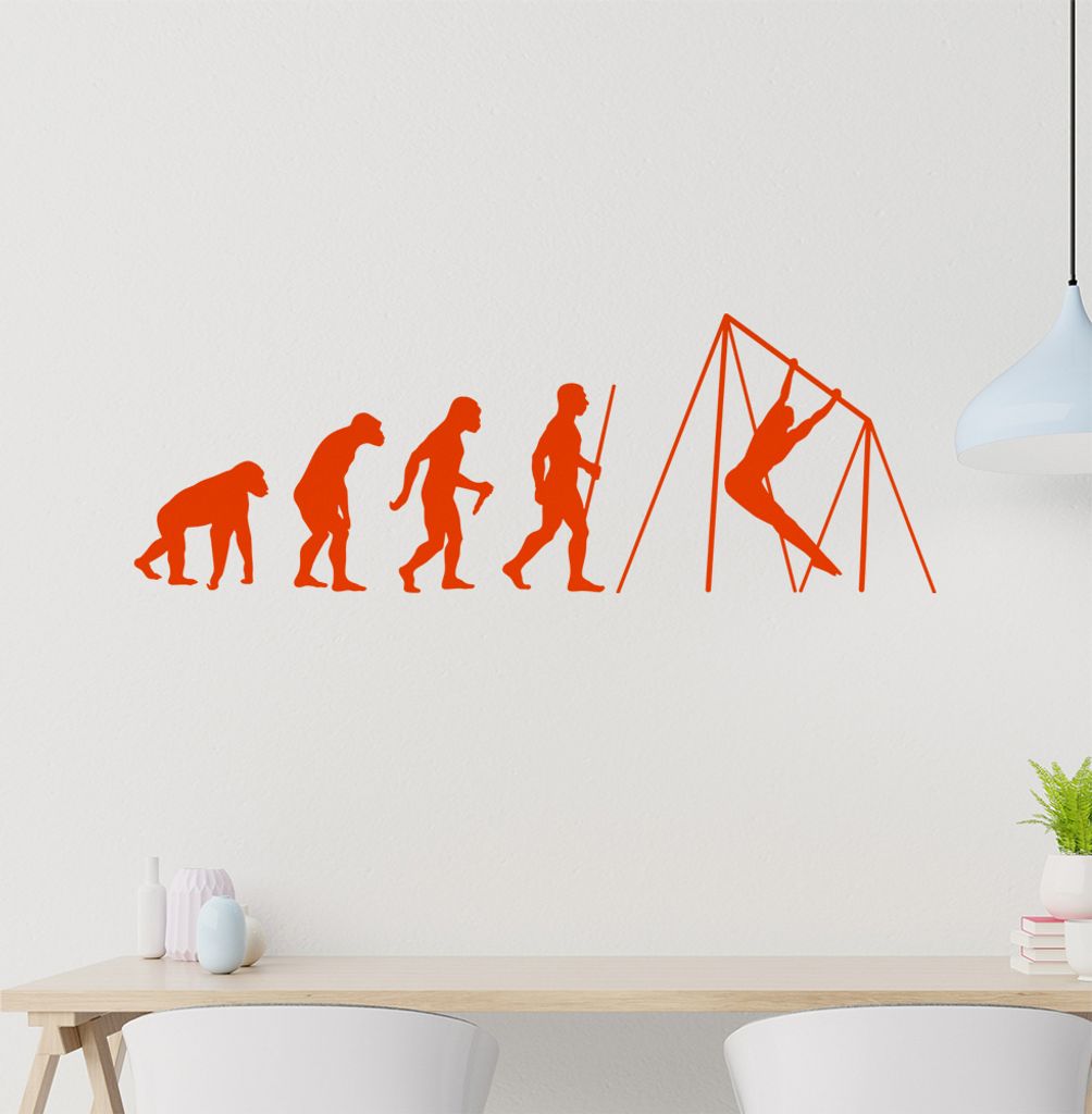 Reck Turnen Evolution Wandtattoo Wandaufkleber Wall Sticker - Dekoration, Küche, Wohnzimmer, Schlafzimmer, Badezimmer