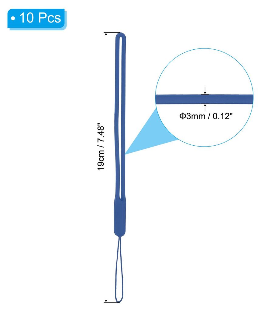 19cm Silikon Handgelenkband Lanyards, 10 Stš¹ck Kurze Weiche Halsband Handgelenk Schnur Ausweis Lanyard fš¹r Handy USB Schlš¹sselanh?nger Kam...