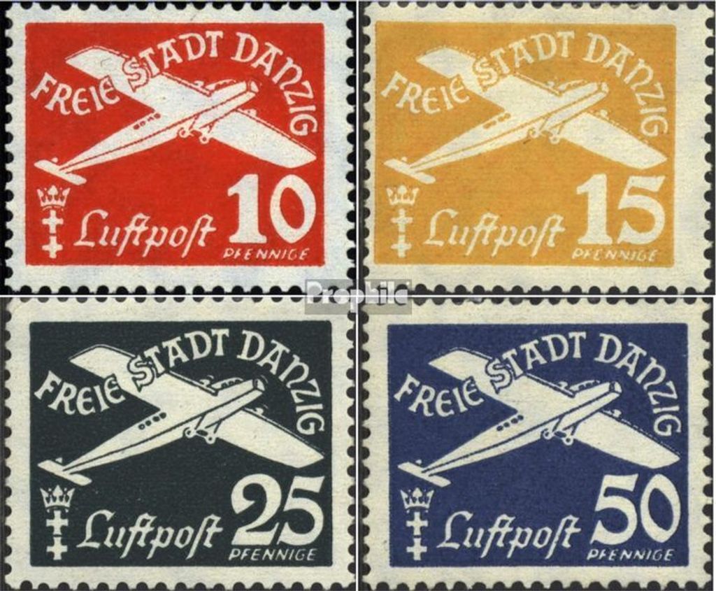 Briefmarken Danzig 1938 Mi 298-301 (kompl.Ausg.) postfrisch Flugpost
