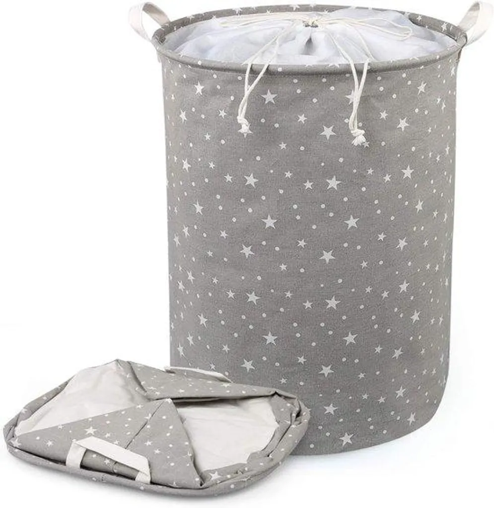 Trieur de rangement gris Panier à linge pliable avec couvercles zippés