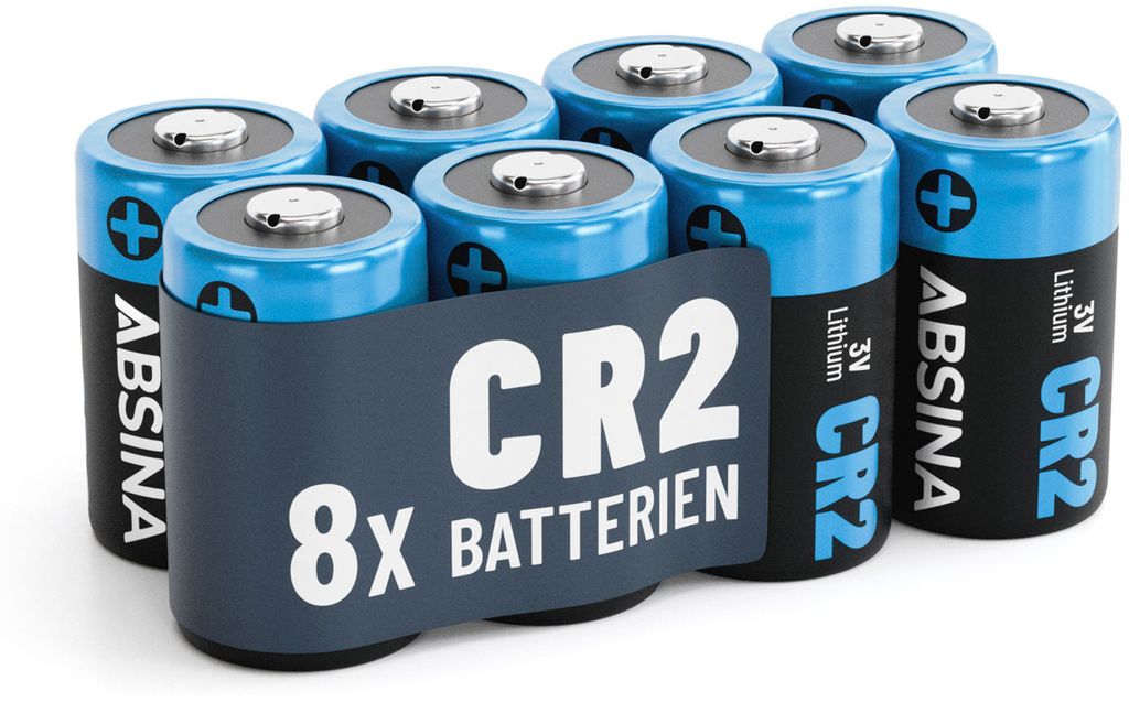 ABSINA Batterie CR2 Lithium 3V 8er Pack