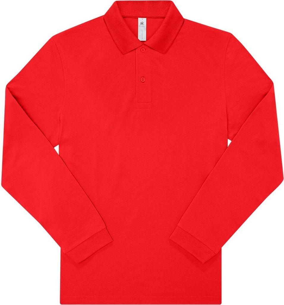 B&C - "My" Poloshirt für Herren Langärmlig RW8972 (XXL) (Rot)