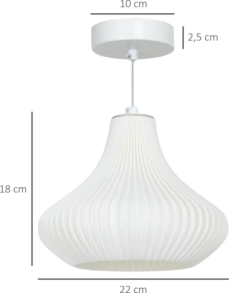 Plafonnier léger en ABS blanc facile à installer avec abat-jour imprimé 3D - 3