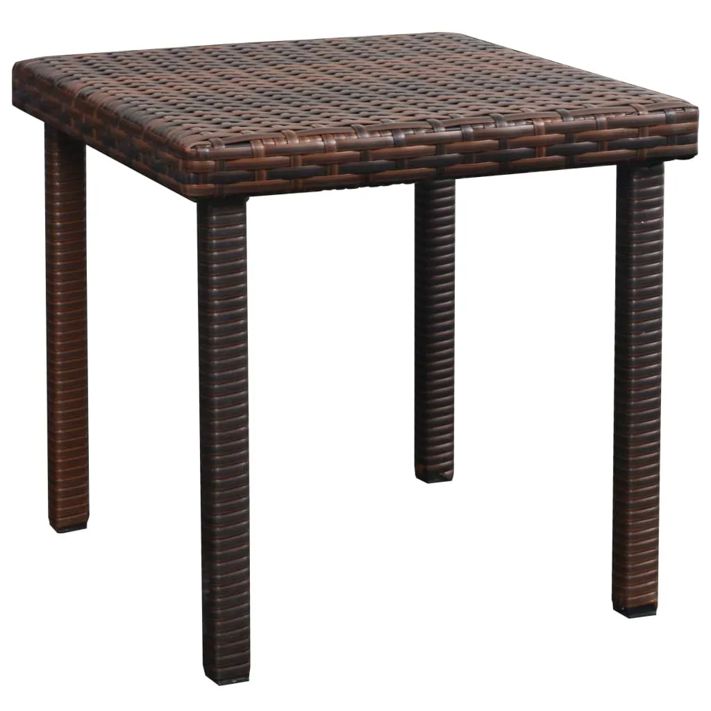 Lit de jardin modulable en poly rotin marron avec tablette intégrée - 9