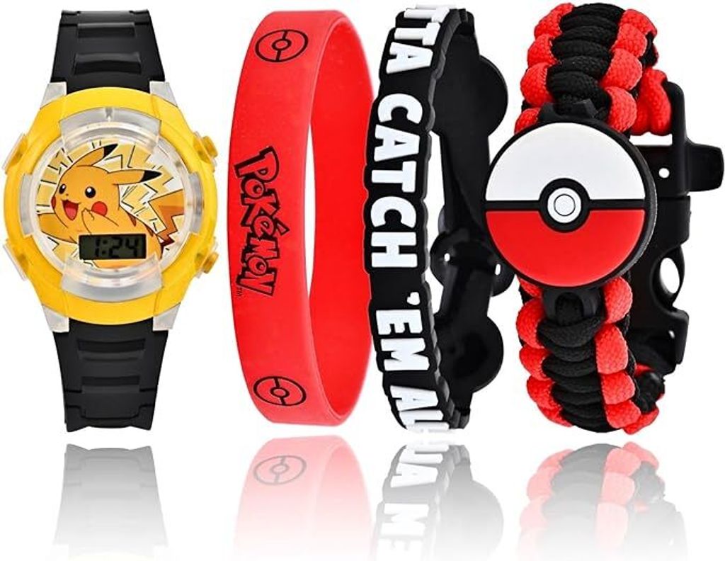 Blinkende LCD-Kinderuhr im Pokémon Design – stylische Produktbild 