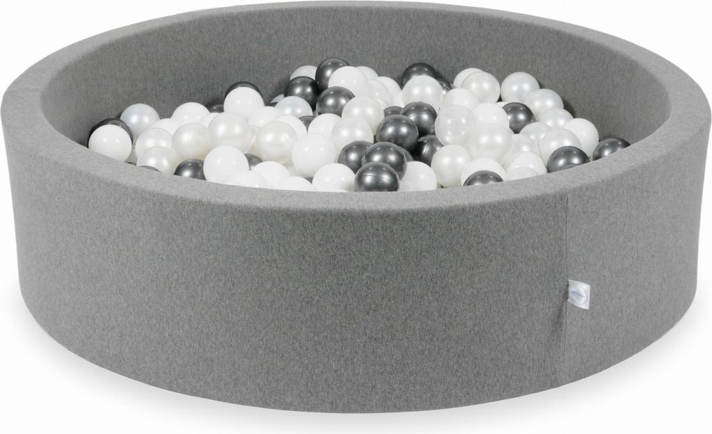 Dry Grey Pool 110x30 mit 400 Bällen: Weiß, Perlmutt, Metallic-Graphit