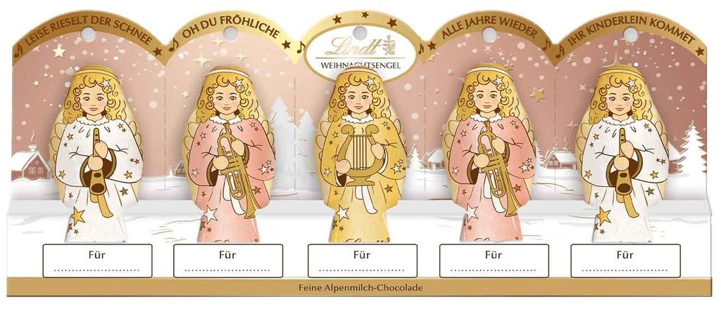 Czekoladowe figurki Lindt Mini Angel Metallic perforowane 5 Zdjęcie produktu 