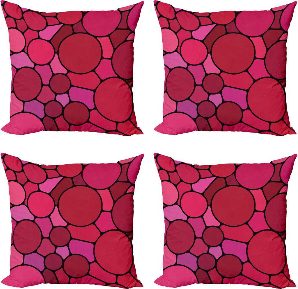 ABAKUHAUS zeitgenössisch Kissenbezug Set (4 Stück), Formlos Formen Schwarz, Moderner Doppelseitiger Digitaldruck, 60 cm x 60 cm, Mehrfarbig