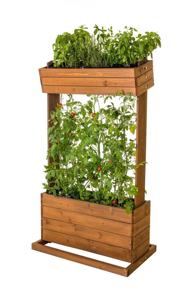 Home & Garden 301970108-HE Hochbeet mit Seilrankhilfen H145cm B50cm aus Holz